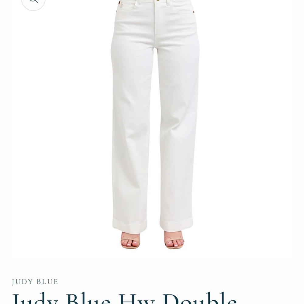Judy Blue Women's White Wide Leg Jeans